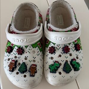 CROCS Kids Festive Crocs- White, Red, Green